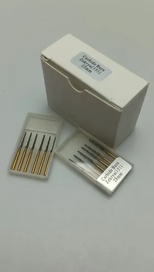 Fornecimento dental carboneto de tungstênio bur zekrya carboneto bur dourado carboneto burs fg