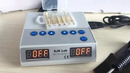 Caneta aquecedora de cera elétrica digital para laboratório dentário, 2 lápis, 6 pontas